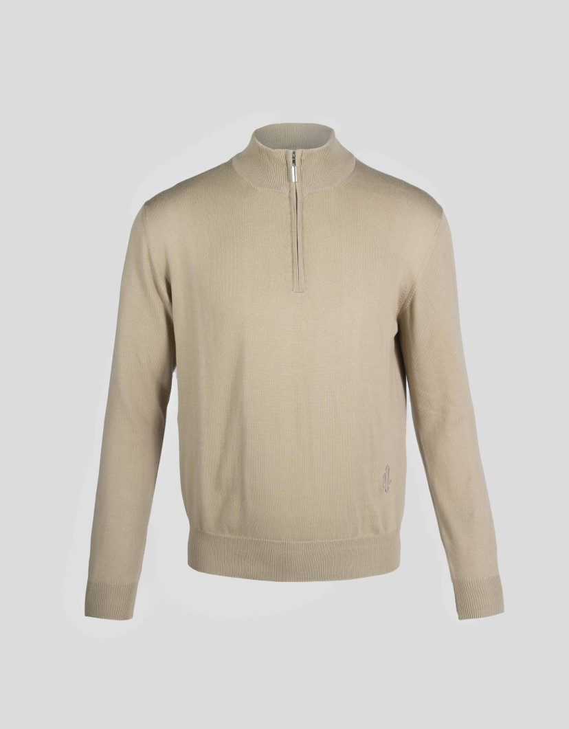 Patrick Hellmann Collection Beige Sweater 100% Cotton image